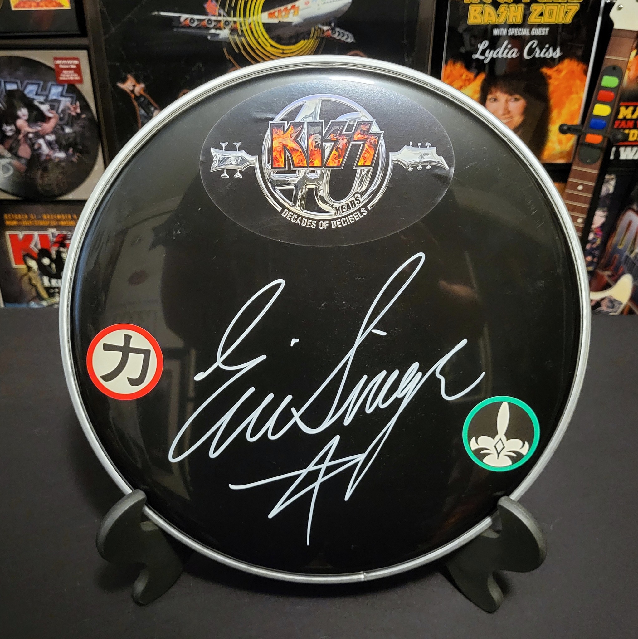 KISS ドラムヘッド　2019Eric Singer 直筆サイン KISS autographed Eric Singer drum heads review