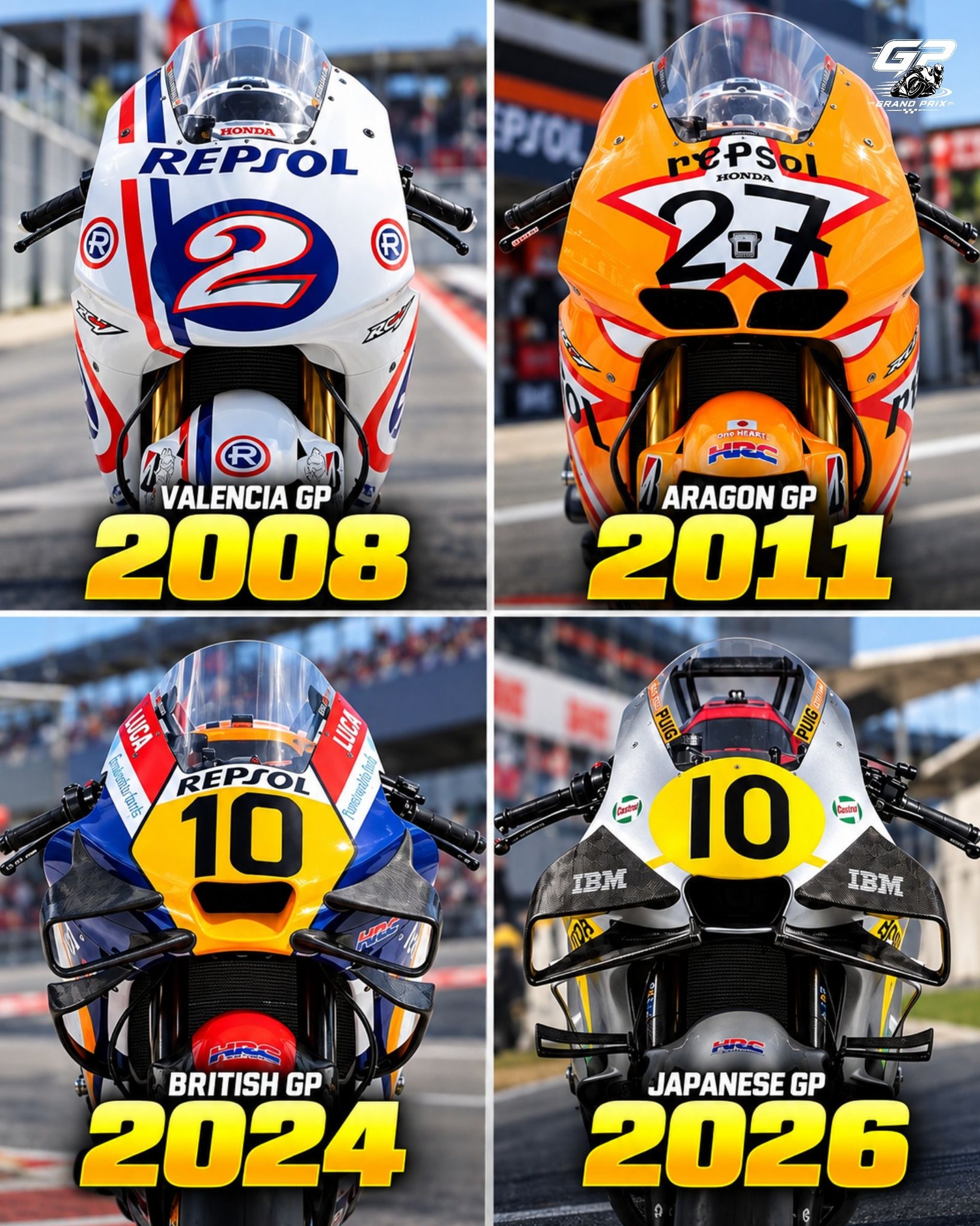 Honda motogp special liveries 2008-2026