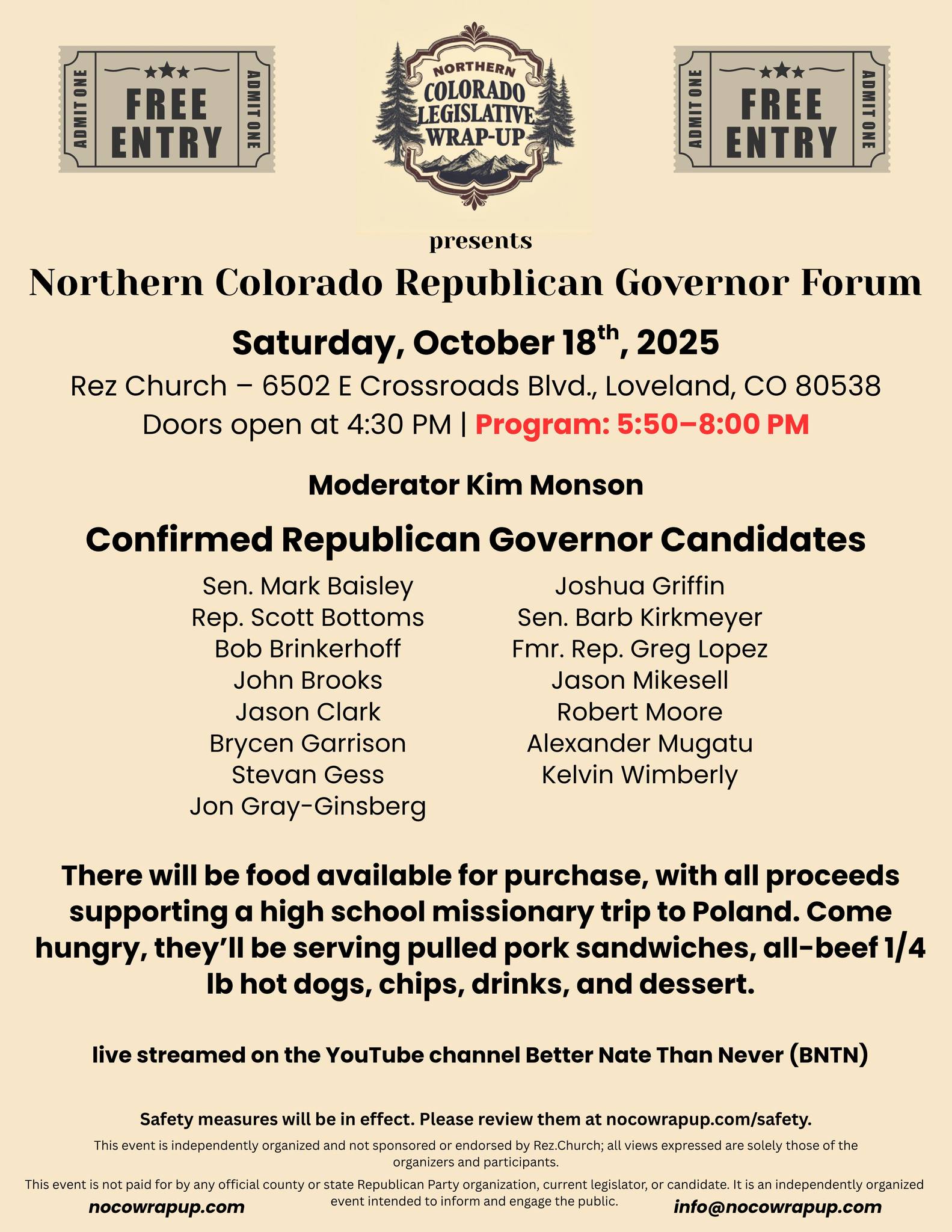 Northern Colorado Republican Governor Candidate Forum