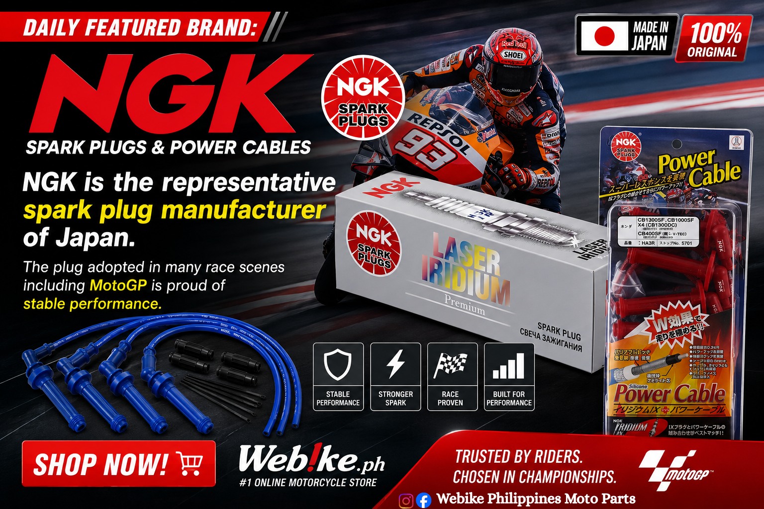 ⚡ DAILY FEATURED BRAND: NGK ⚡ Did you know? Your motorcycle's