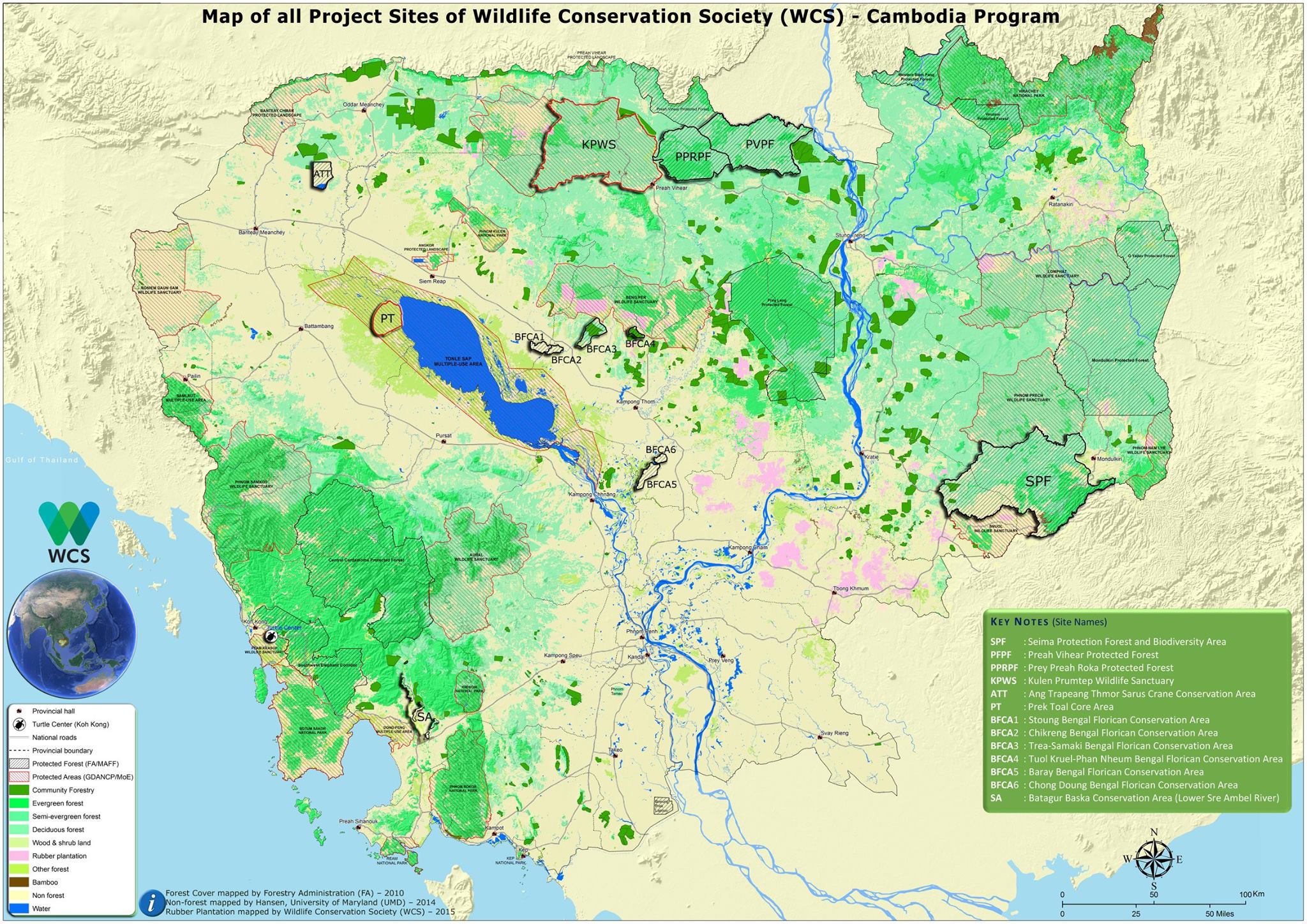 WCS - Map of all Project Sites of Wildlife Conservation Society (WCS ...