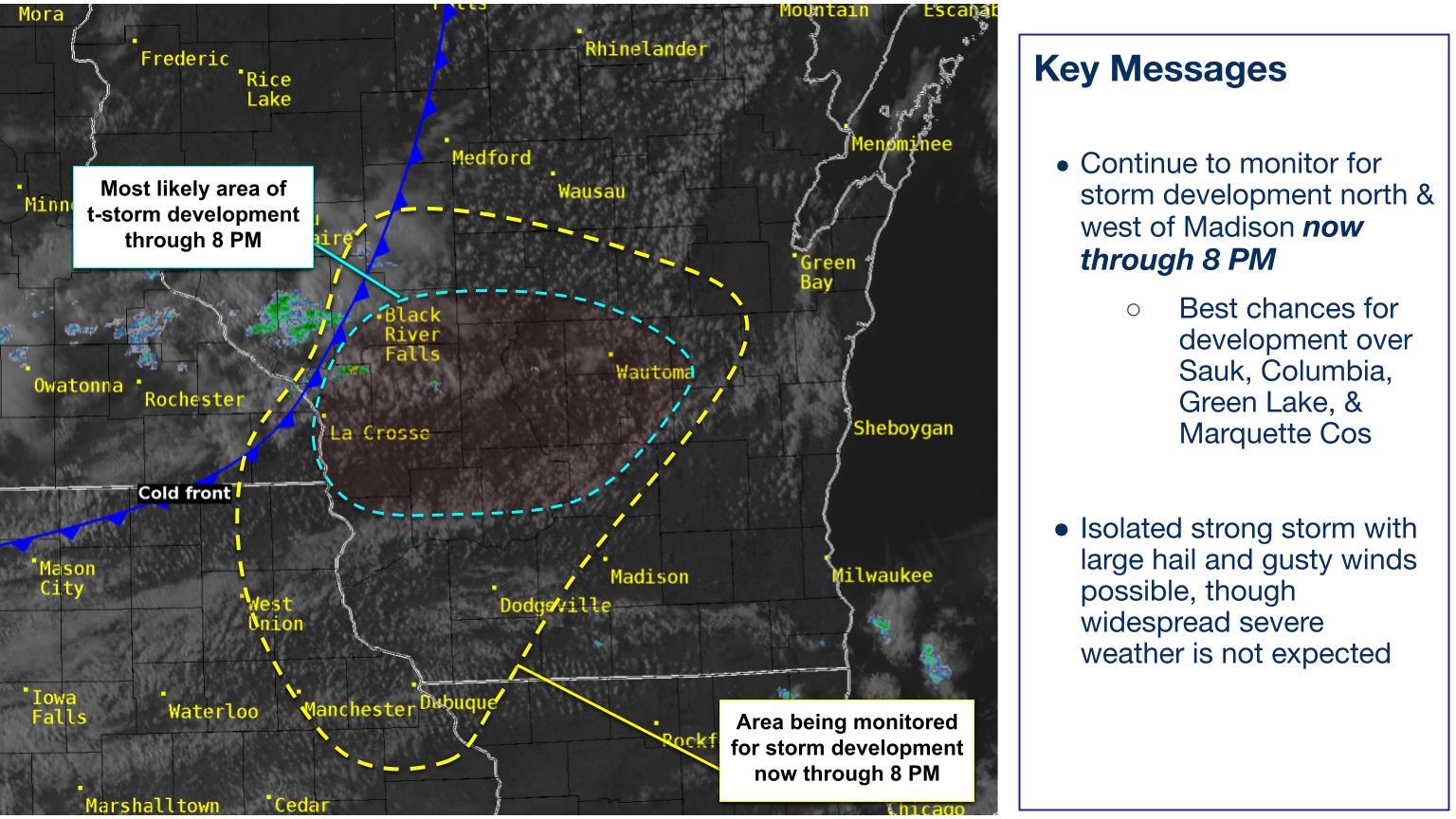 US - We continue to monitor for scattered storm development to the ...