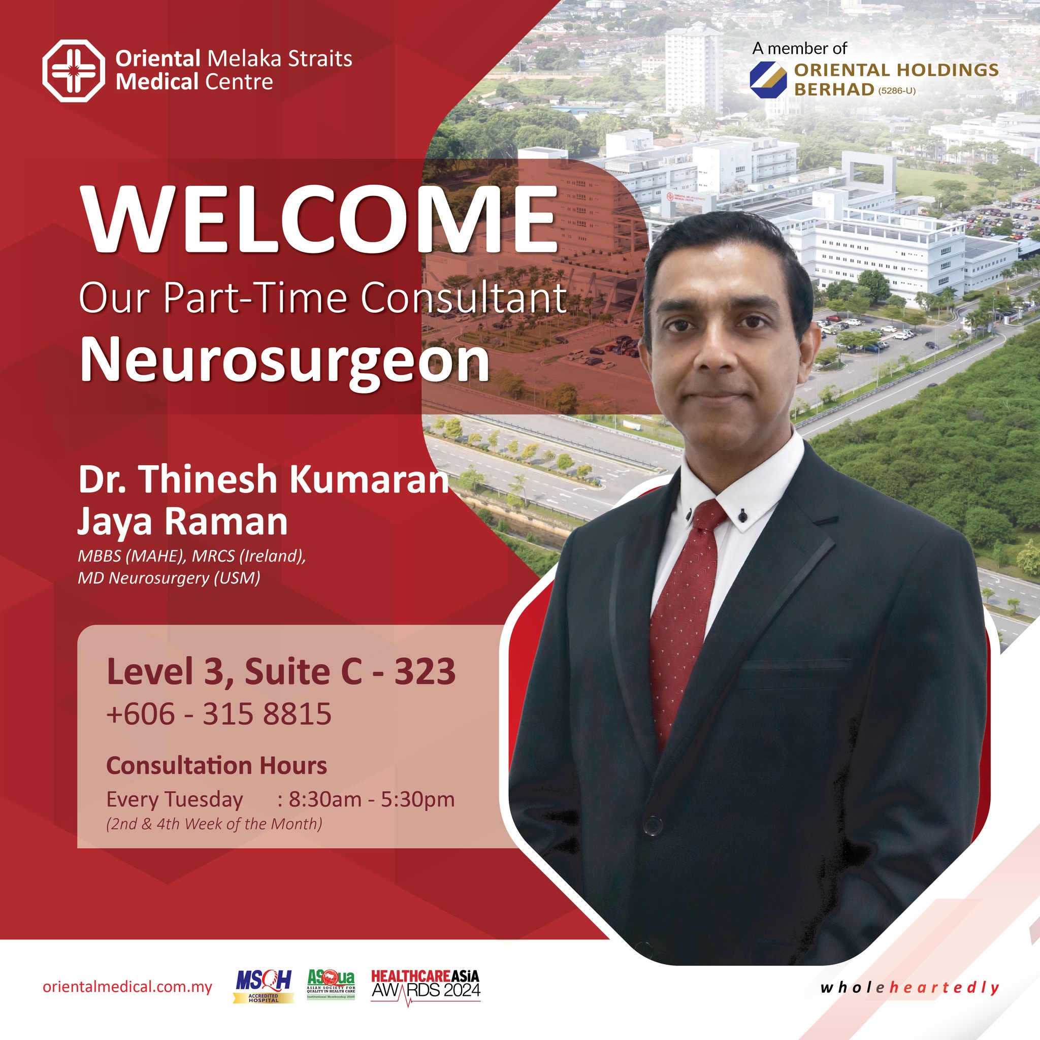 Oriental - We are delighted to welcome Dr. Thinesh Kumaran Jaya Raman ...