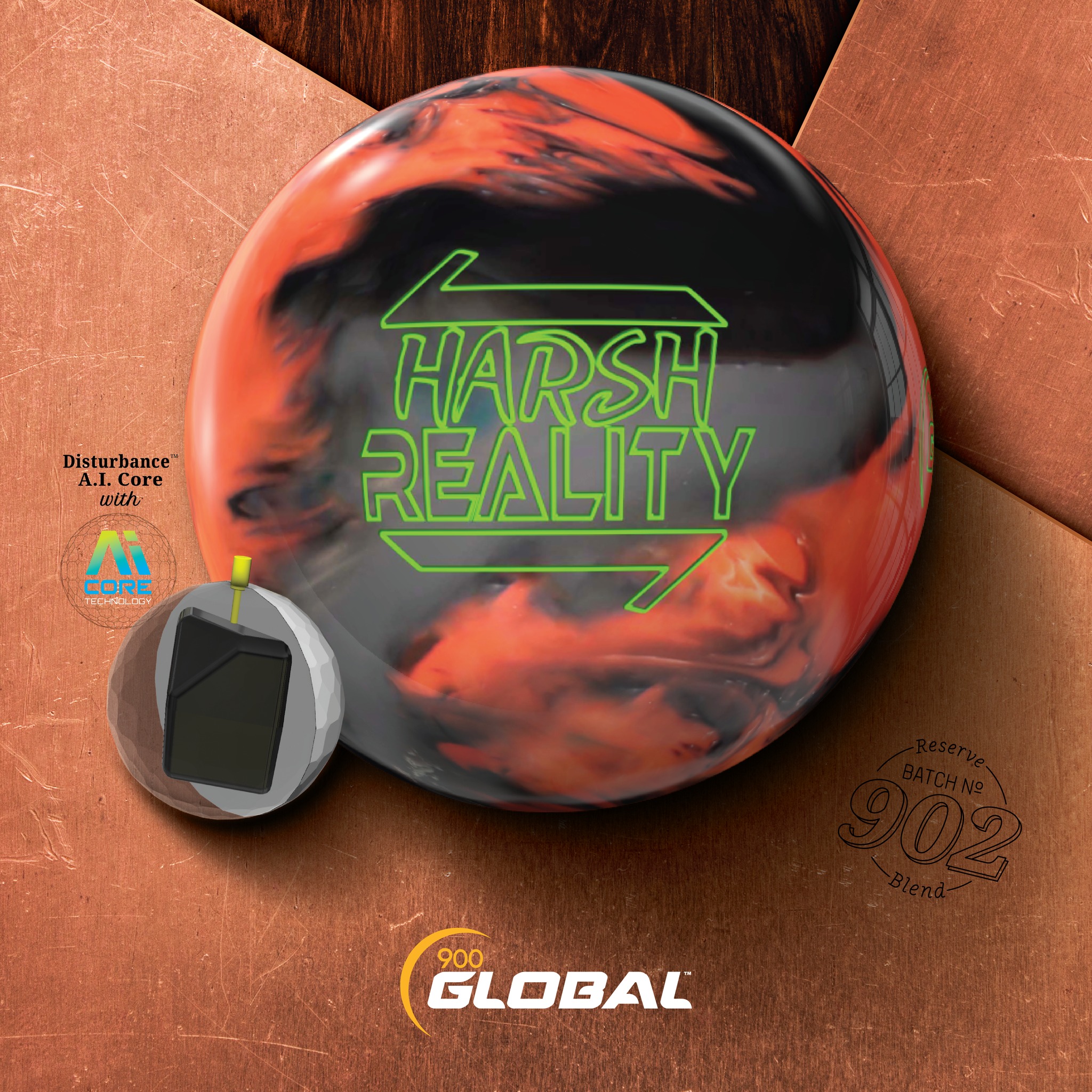 900 Global's Harsh Reality Pearl bowling ball