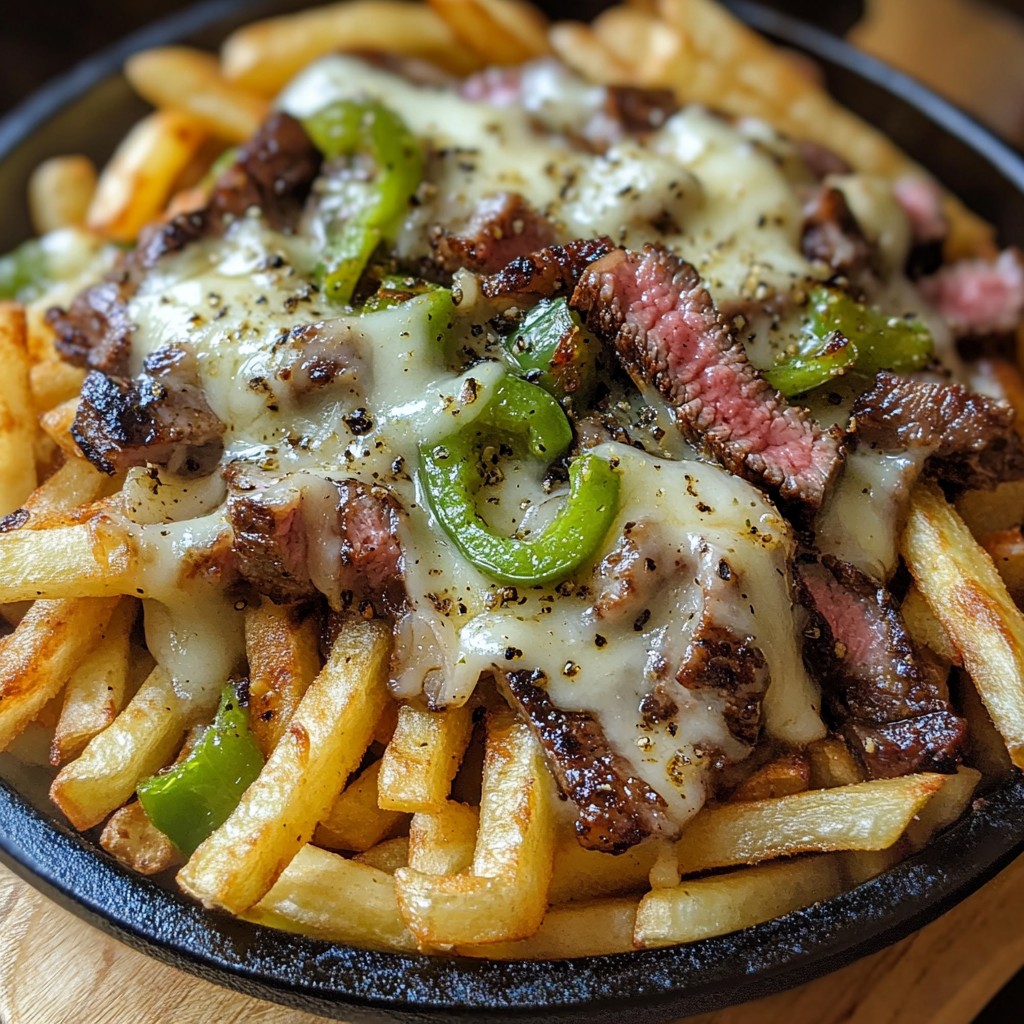 Recette - Frites au Fromage et au Steak Philly Ingrédients (pour 3 à 4 ...