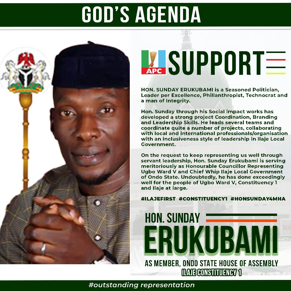 Hon. Sunday Erukubami For MHA Ilaje Constituency I