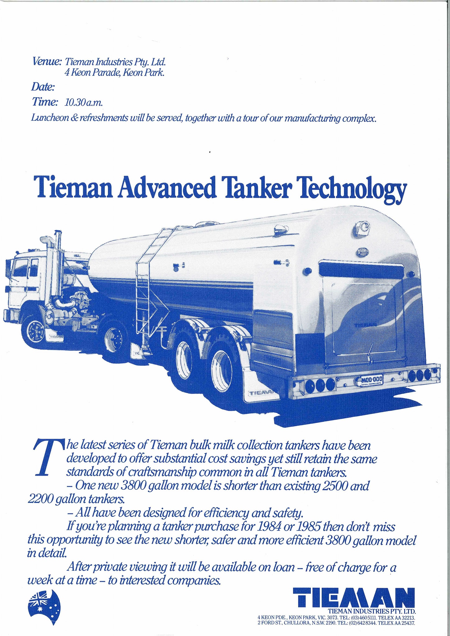 Tieman Tankers - The 1980's saw Tieman go interstate with...