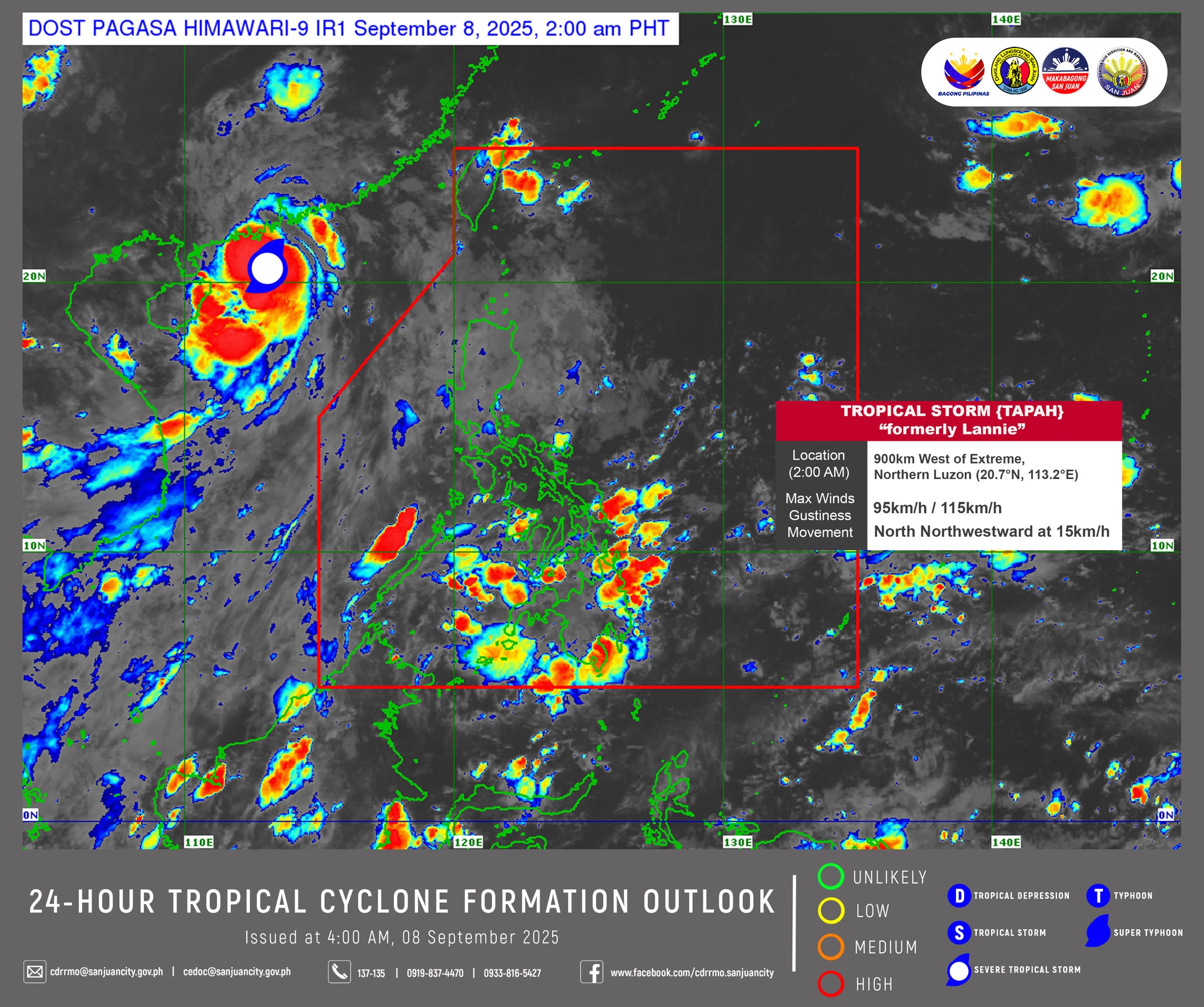 As of 2:00 AM today, 08 September 2025, Tropical Storm 