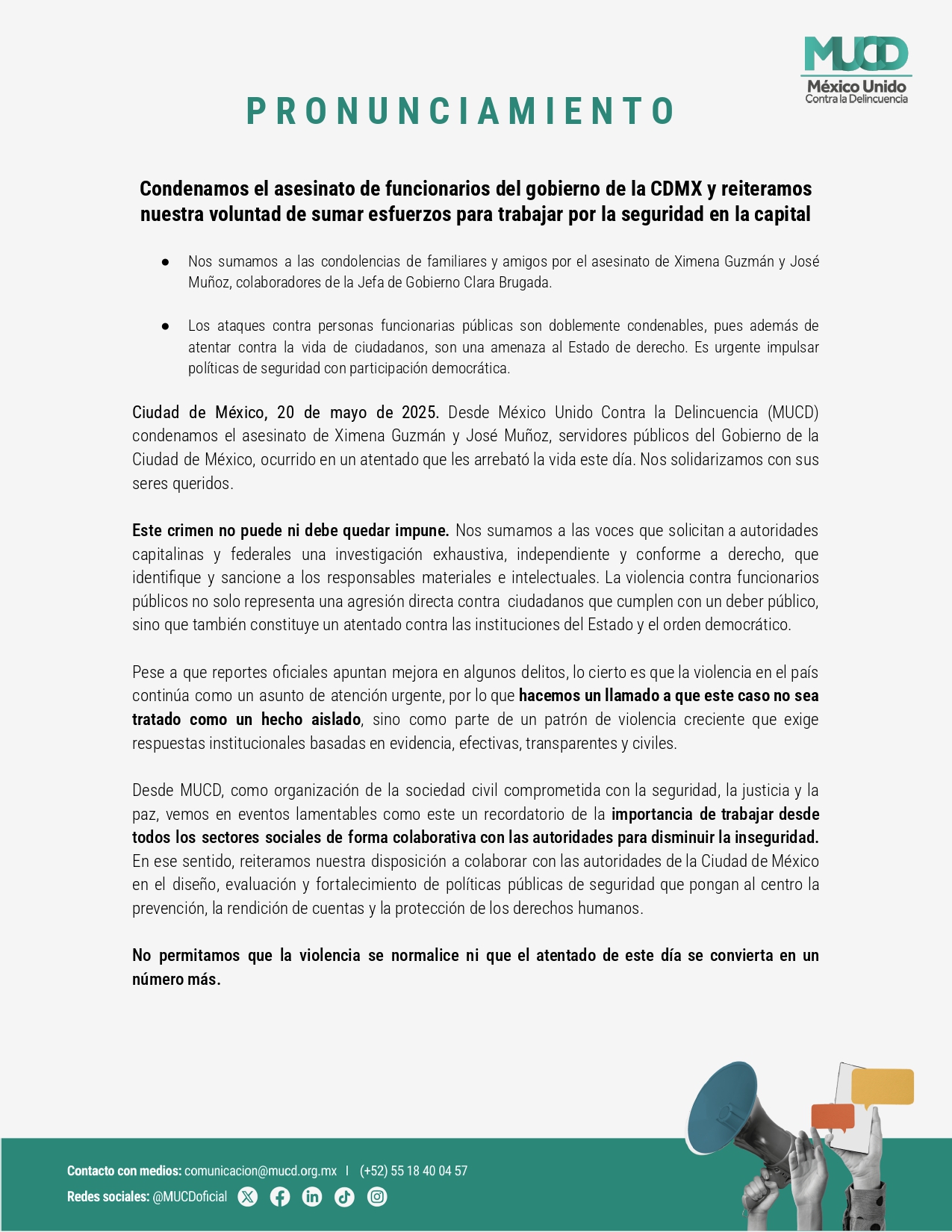 México Unido Contra la Delincuencia MUCD | Mexico City