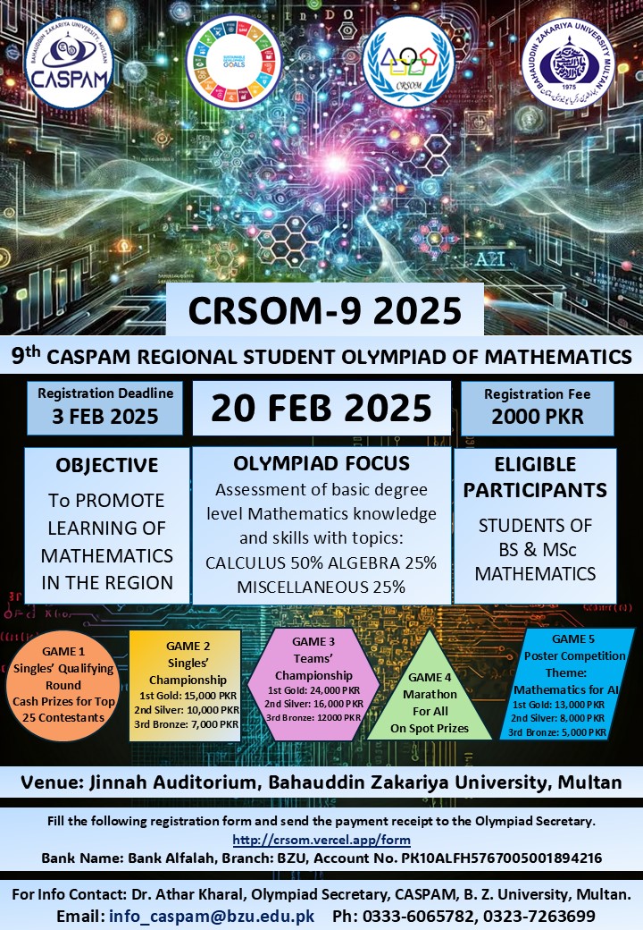 9th CASPAM Regional Student... - Centre for Advanced Studies in Pure ...
