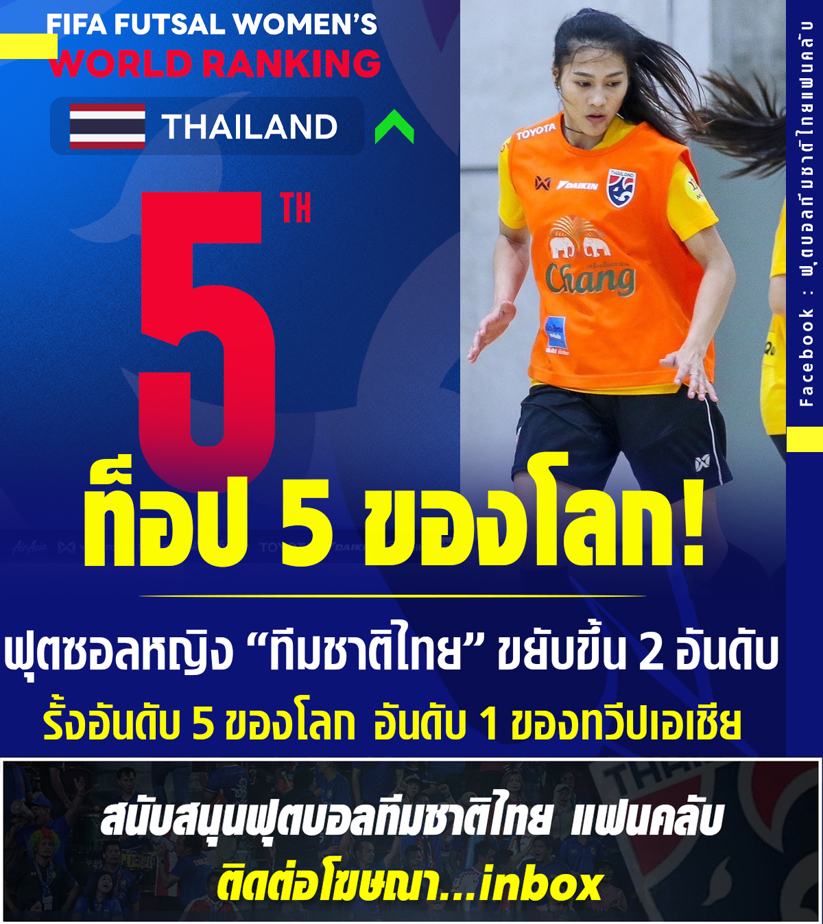 #ท็อป5ของโลก ฟุตซอลหญิง... - ฟุตบอลทีมชาติไทย แฟนคลับ | Facebook