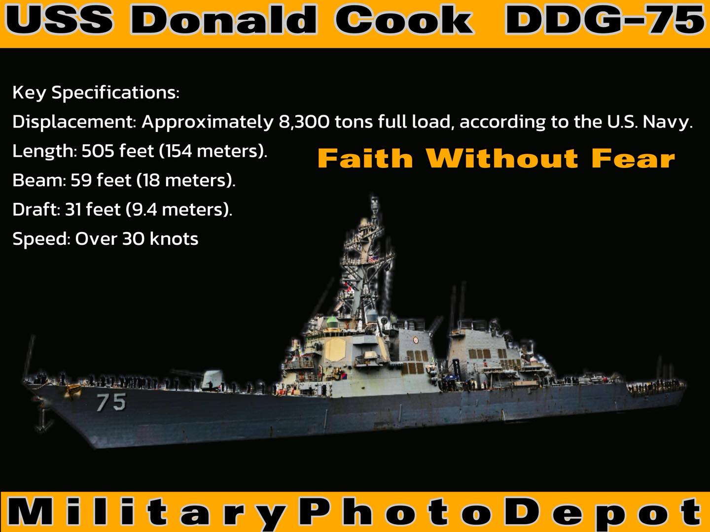 MilitaryPhotoDepot - USS Donald Cook (DDG-75) is an Arleigh Burke-class ...