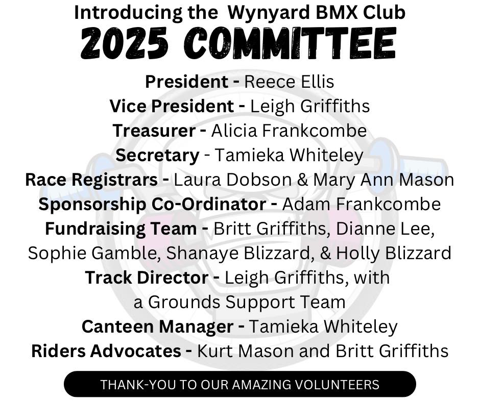 Wynyard - ⭐️Introducing the 2025 WBMXC Committee⭐️ Thank-You to those ...