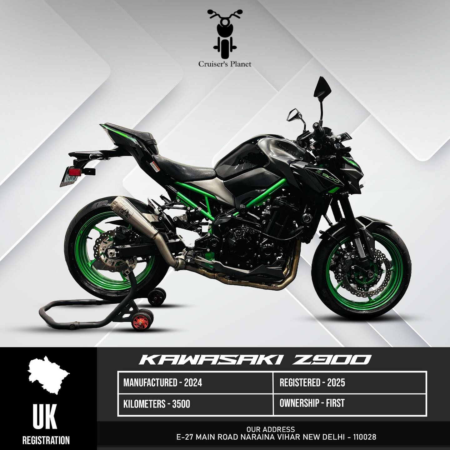 KAWASAKI Z900 2025 REGISTERED. 2024 MANUFACTURED. UK REGISTERED