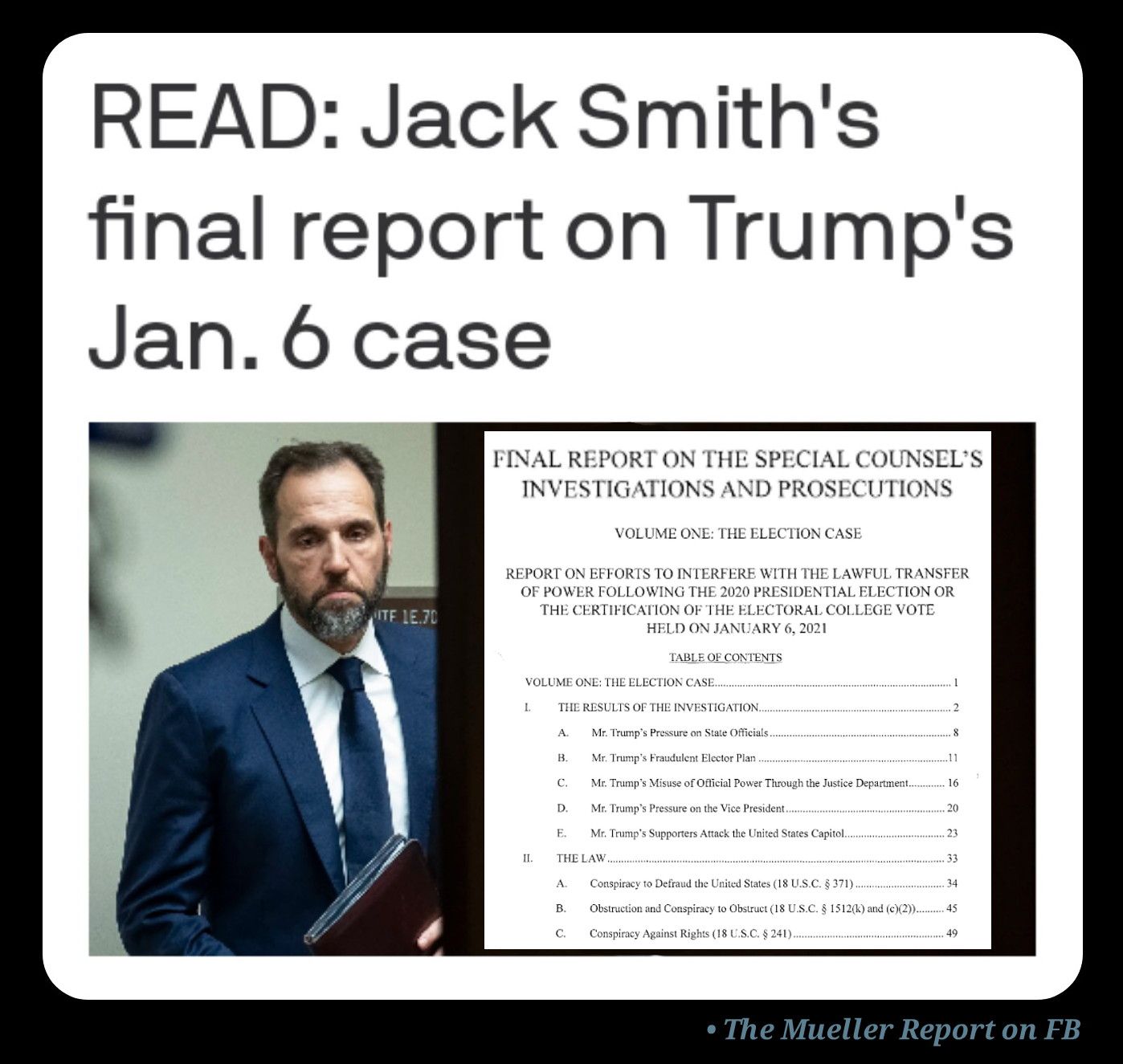 The Justice Department accidentally released former special