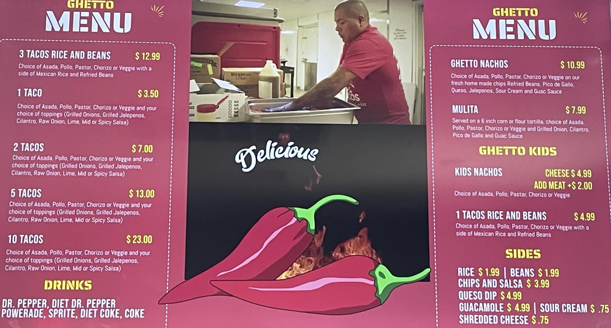 THIS IS OUR OFFICIAL TACO SHOP MENU! 🌮... - Ghetto Tacos Shop | Facebook