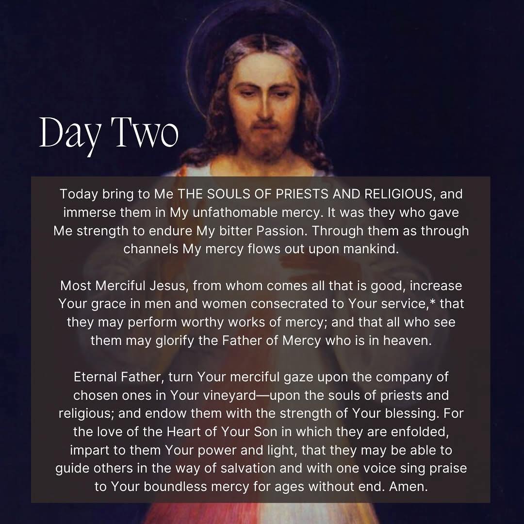 St. - 🕊️ Divine Mercy Novena – Day 2 💛 “Today bring to Me the souls of ...