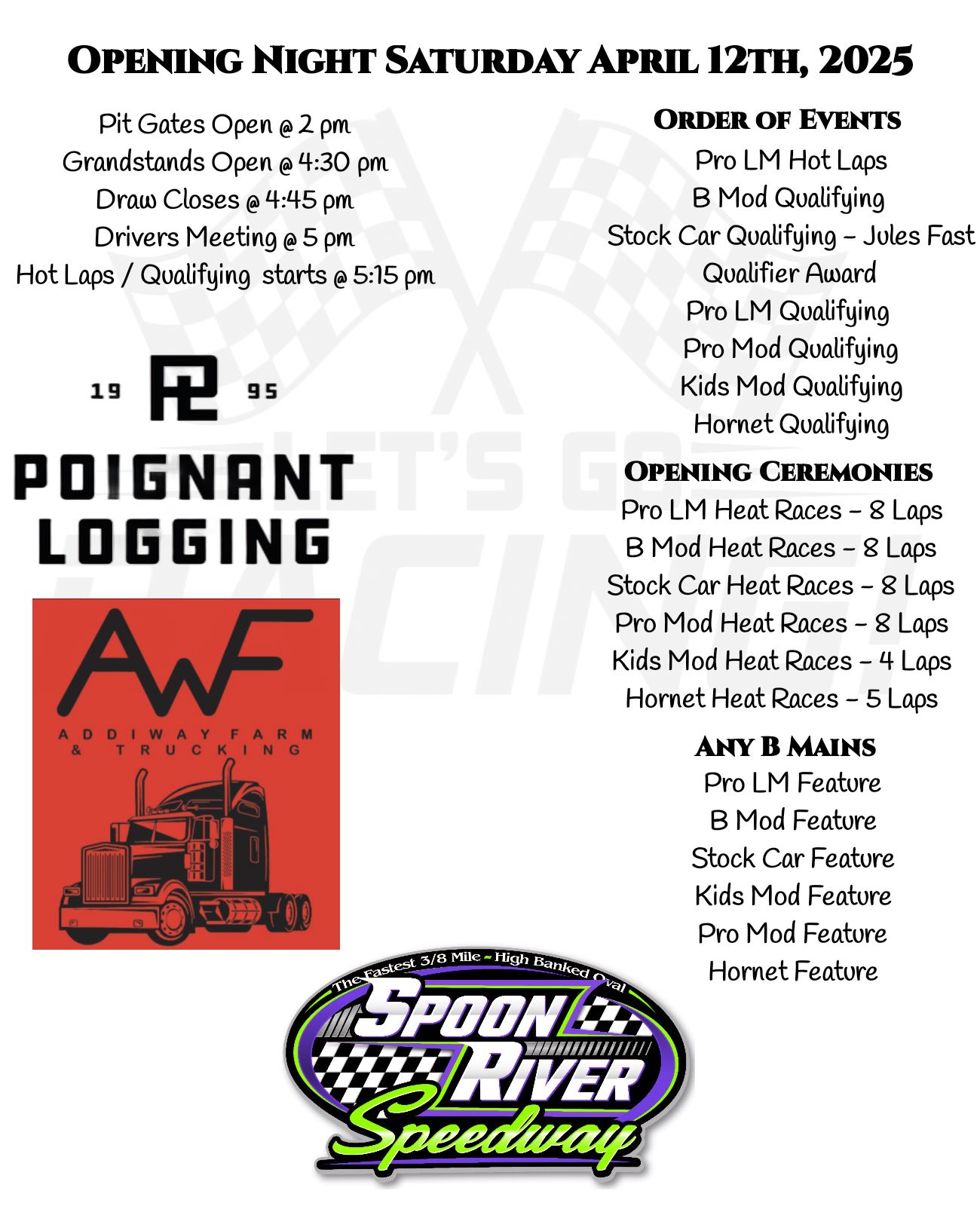 Spoon - 🏁 🏁 🏁 It's Race Day 🏁 🏁 🏁 Opening Night of the 2025 Season at ...