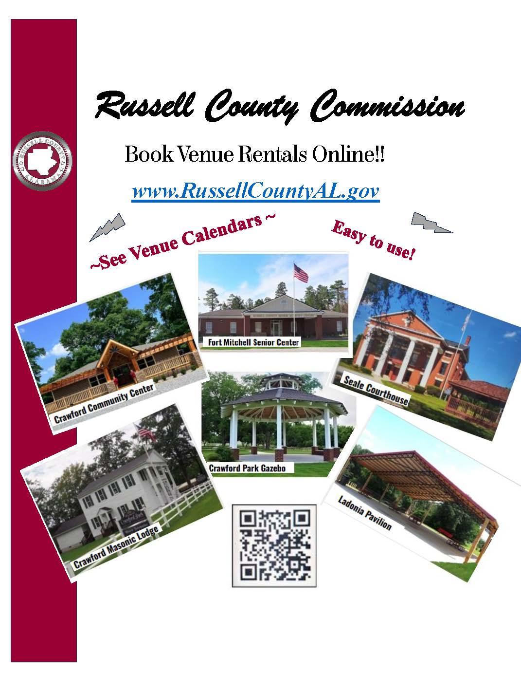 📢 Reminder: Book our venues... - Russell County Commission-AL | Facebook
