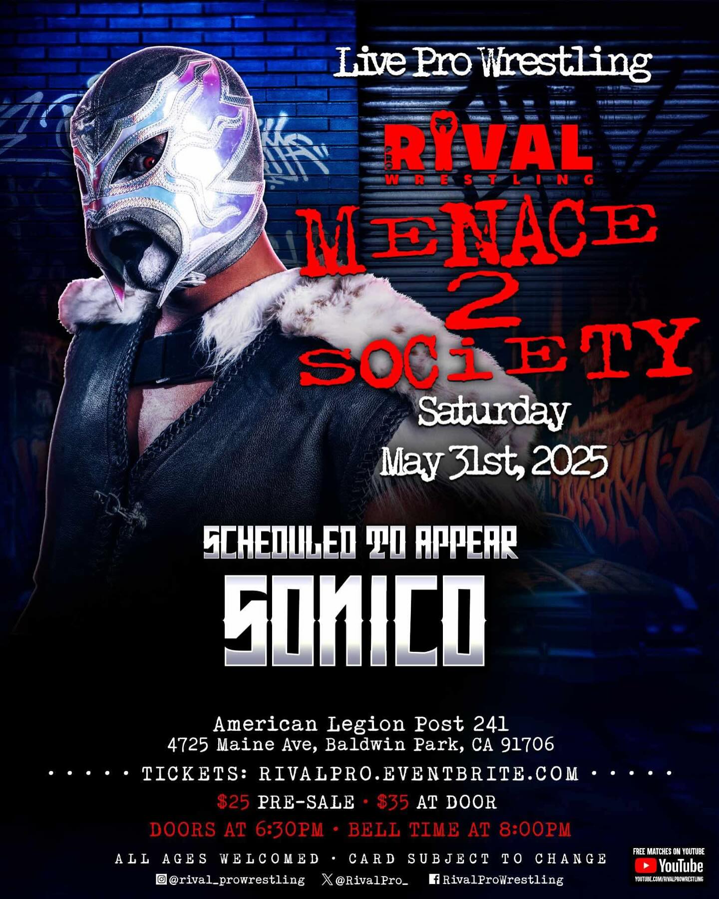 RIVAL - 🚨The Lucha Ghoul🚨 @luchaghoul known as SONICO returns to action ...