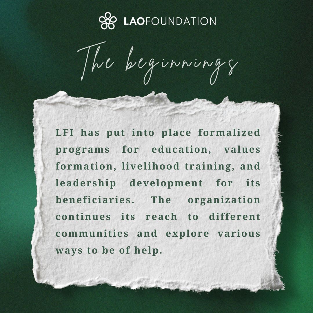 Lao - 'The beginnings' LFI initiatives back then consisted of blood ...