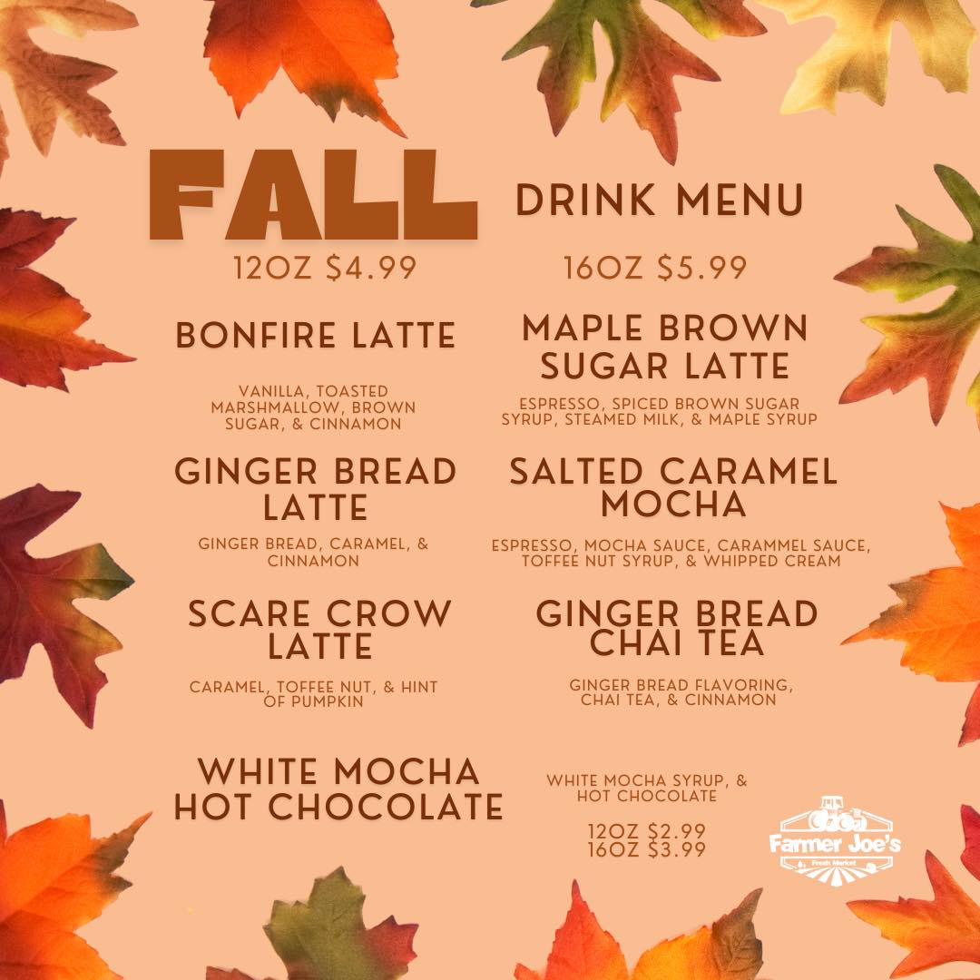 Farmer Joe's - Exciting News from Our Café! 🍂 We’ve... | Facebook