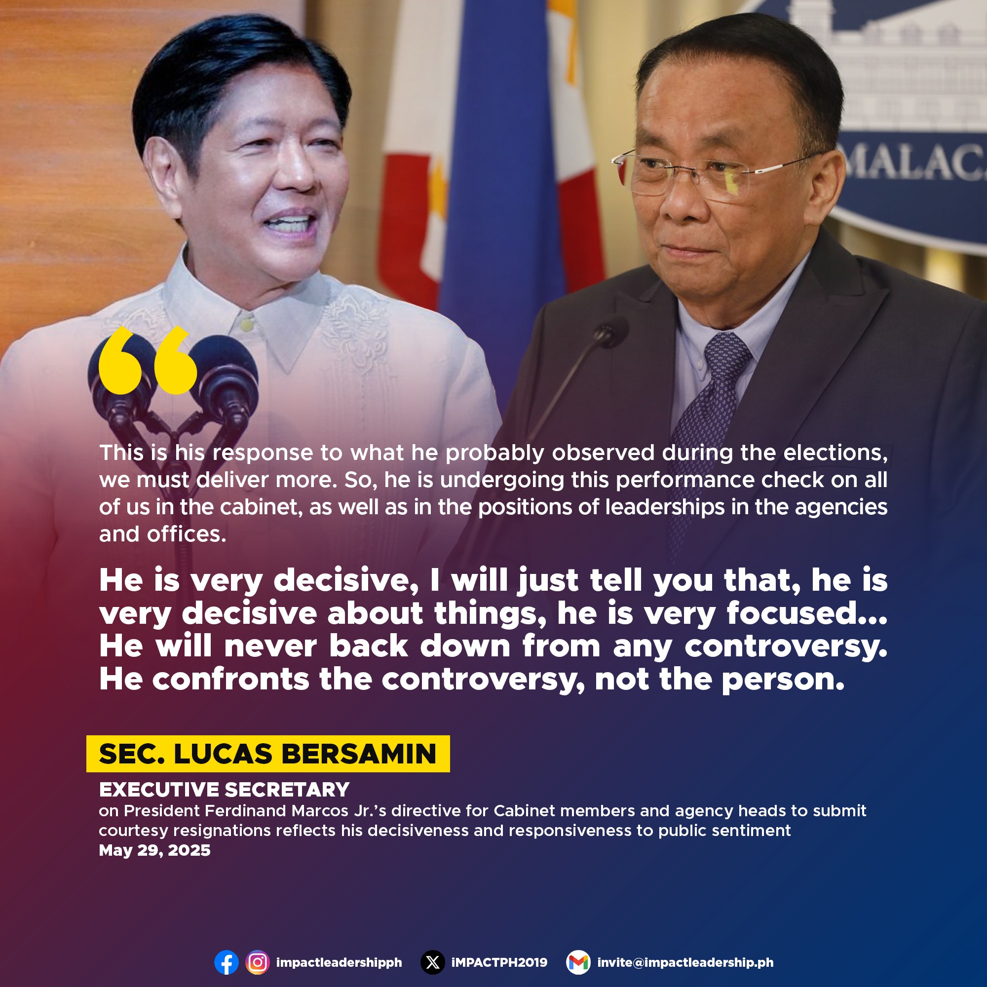 iMPACT - MARCOS' CALL FOR COURTESY RESIGNATIONS SHOWS DECISIVENESS ...