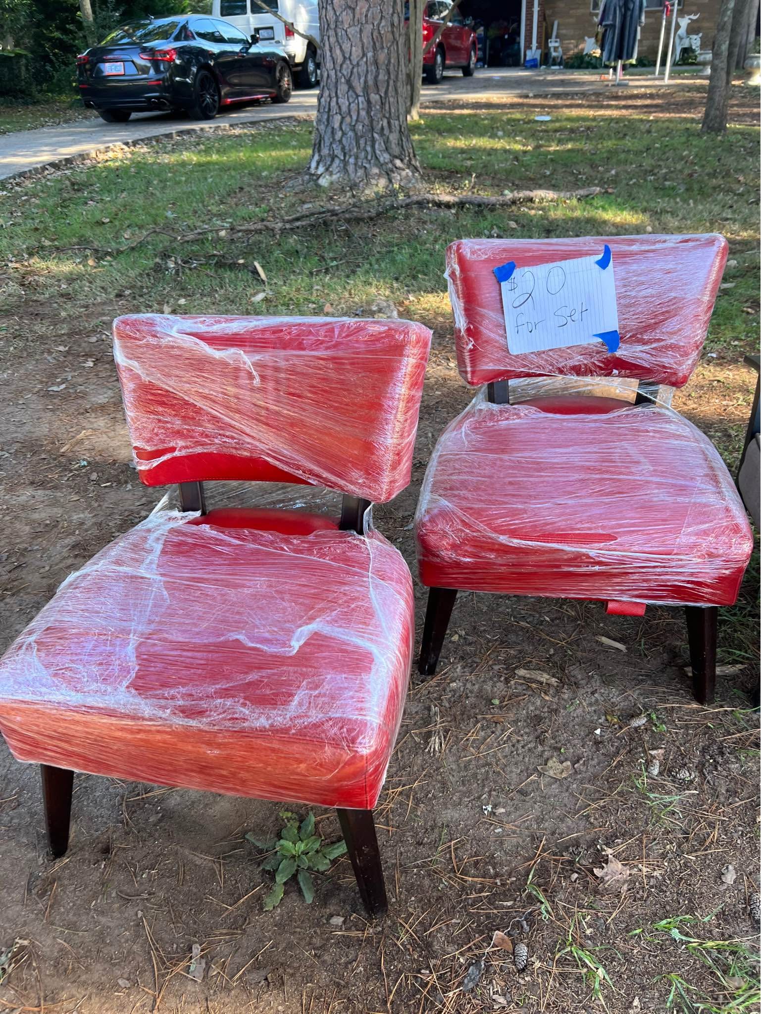 Set of red chairs, $20 for the set - Outdoor Chairs, Benches & Swings ...