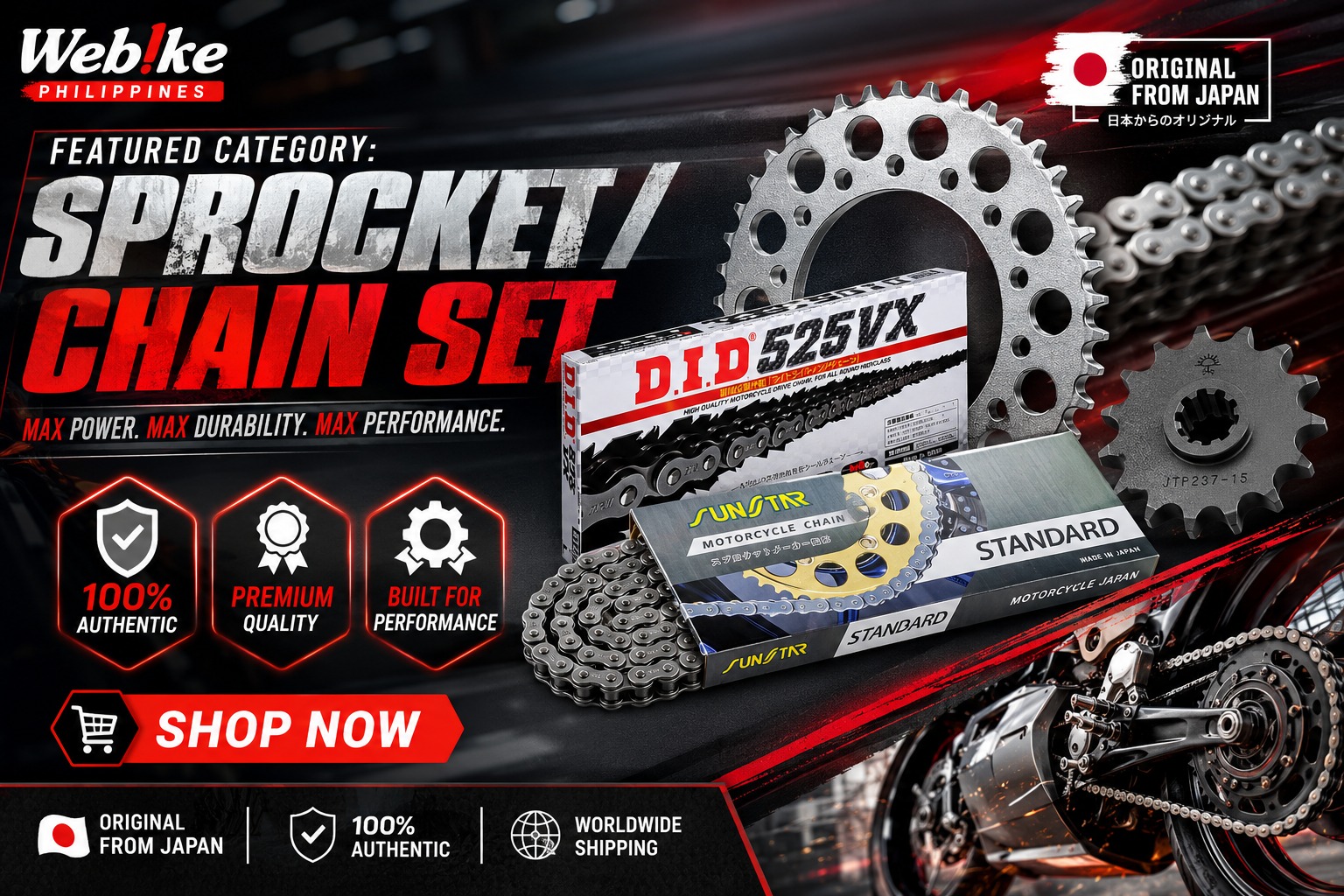 🔥 UPGRADE YOUR RIDE WITH A PREMIUM SPROCKET & CHAIN SET