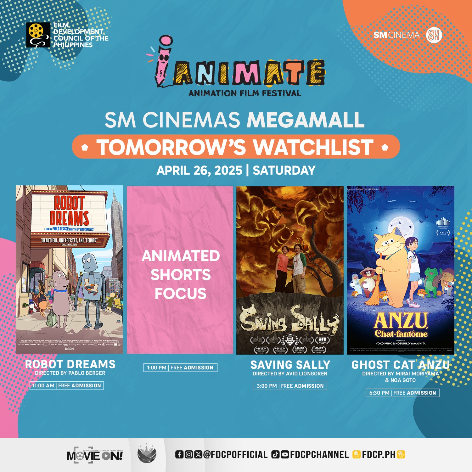 Cinematheque - TOMORROW’S I ANIMATE FILMS SCREENING AT SM CINEMAS ...