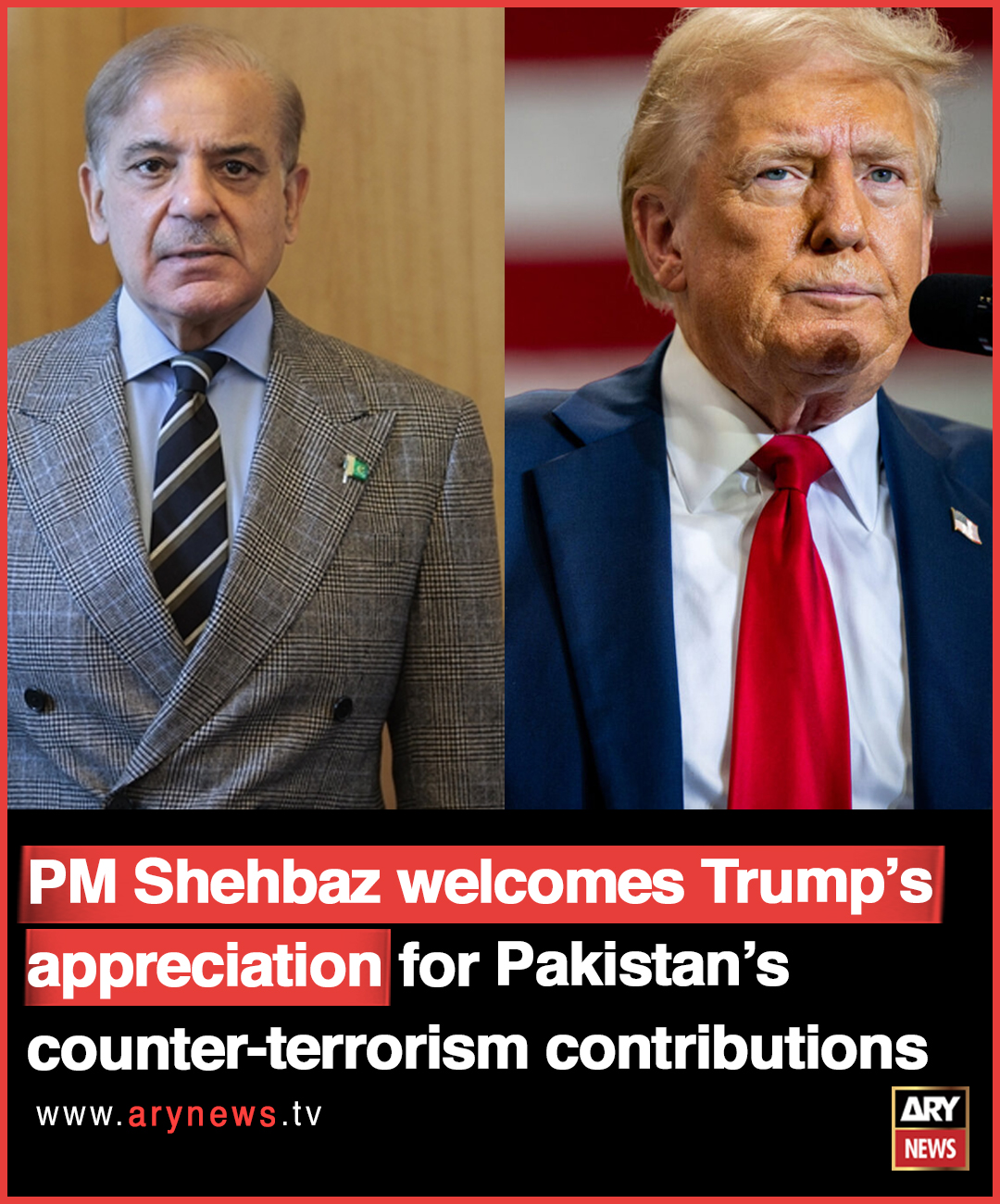 ARY News - PM Shehbaz welcomes Trump’s appreciation for... | Facebook
