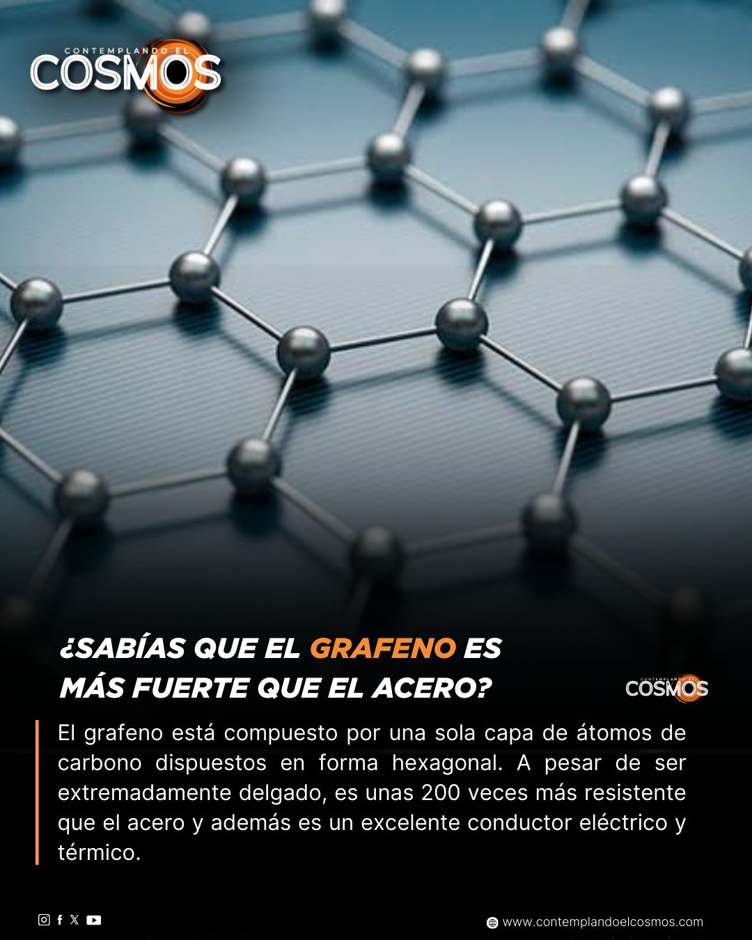 Carbono grafeno El grafeno est formado por una nica capa de tomos de carbono organizados en una red hexagonal bidimensional Esta estructura le confiere propiedades mec nicas excepcionales, convirti ndolo en uno de los materiales m s