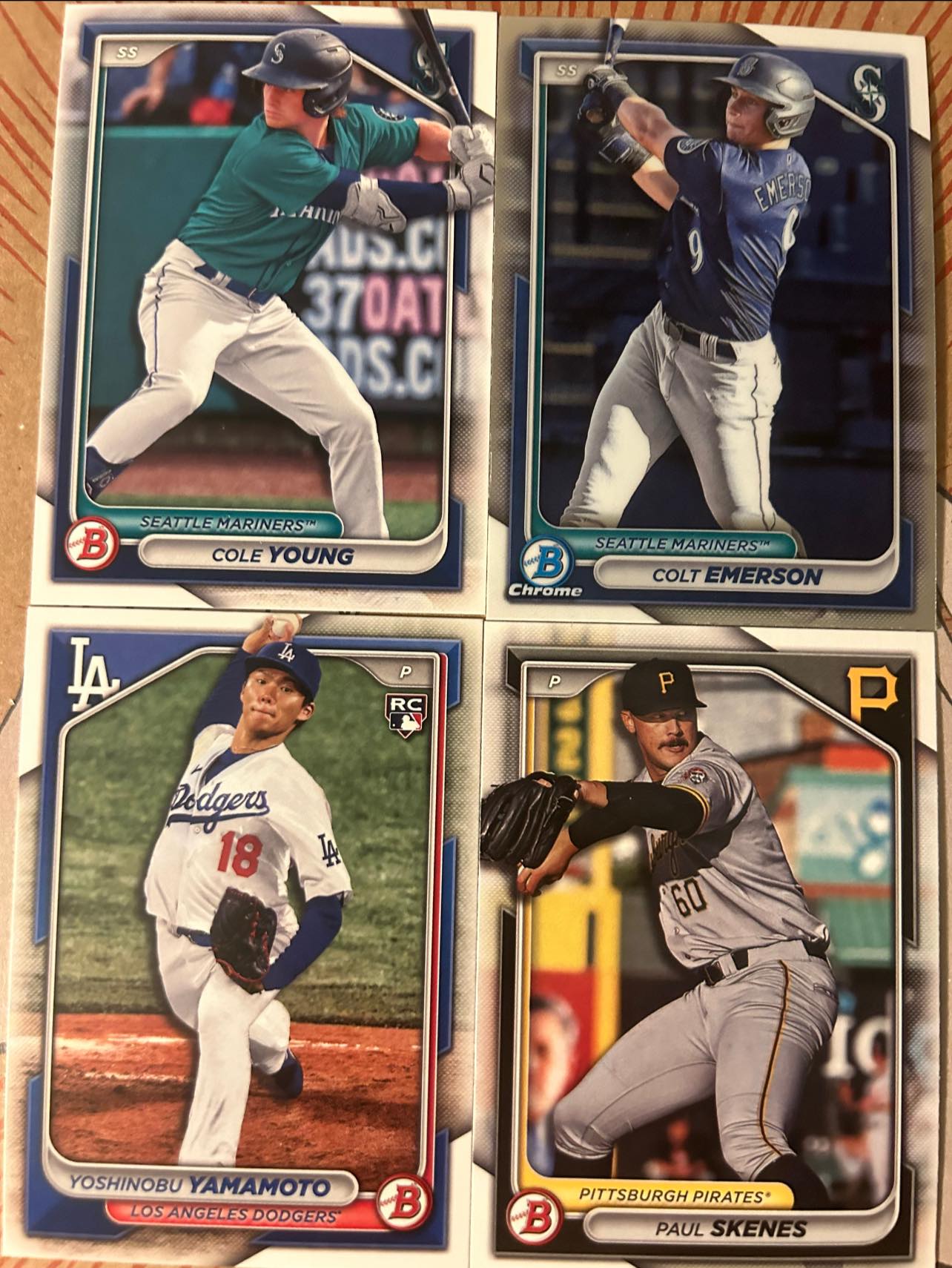 Cole Young 2024 Bowman rainbows collection