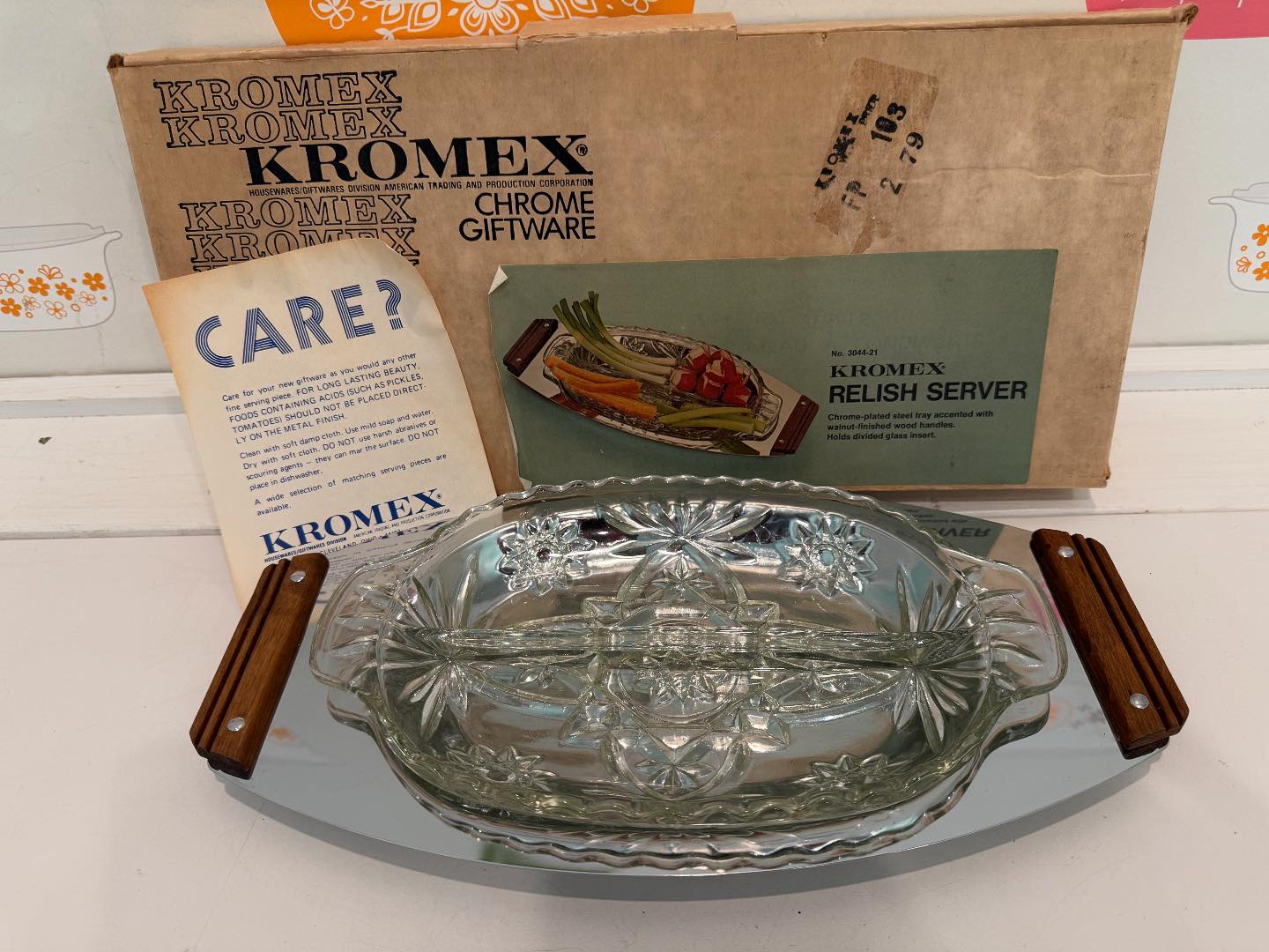 SOLD IN MINUTES 🤎 FOR SALE! 1960s KROMEX RELISH SERVER is NEW IN