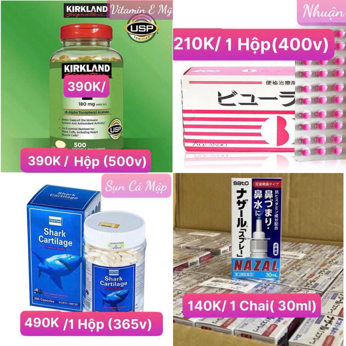 Ăn - VITAMIN E MỸ 390K NHUẬN TRÀNG NHẬT 210K KHỚP SỤN CÁ MẬP ÚC 490K ...