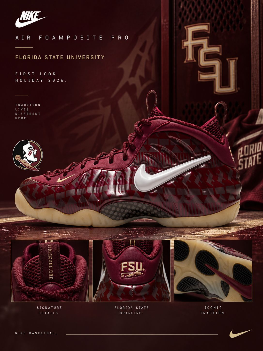 First Look: Nike Air Foamposite Pro “Florida State University