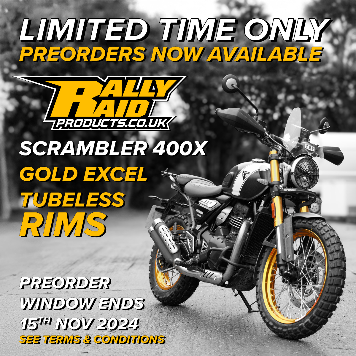 PRE-ORDER YOUR TRIUMPH GOLD RIMS... - Rally Raid Products