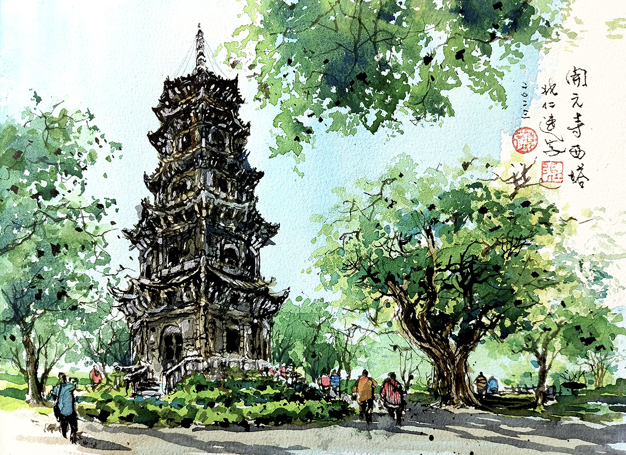 酷把拔愛速寫 - 泉州開元寺建於唐武則天垂拱三年(687)，主殿廣場兩側原為八角五層樓閣式木塔，後於宋代以石改建，東塔...