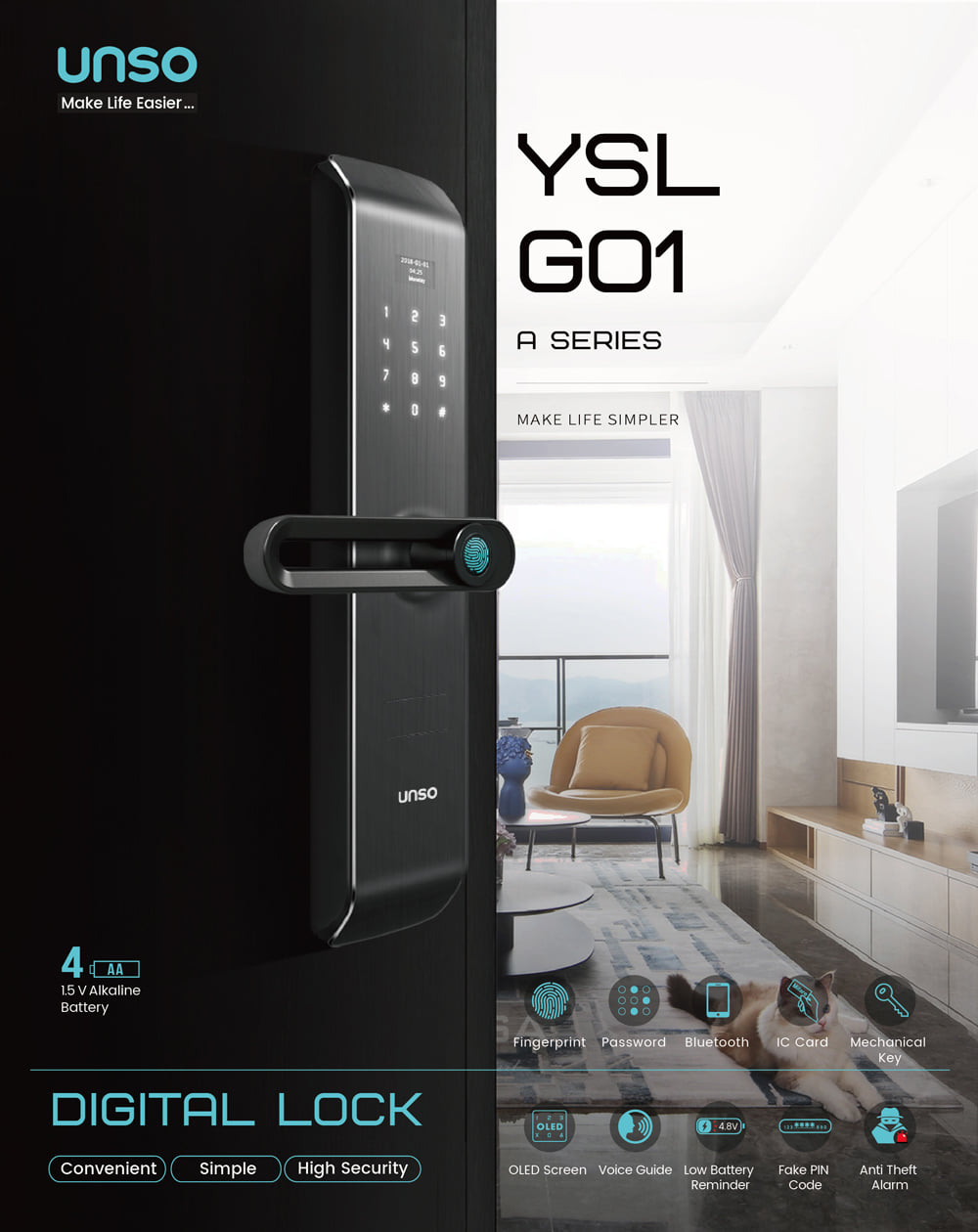 Digital Lock - Unso YSL... - Khóa cửa thông minh - Smarthome