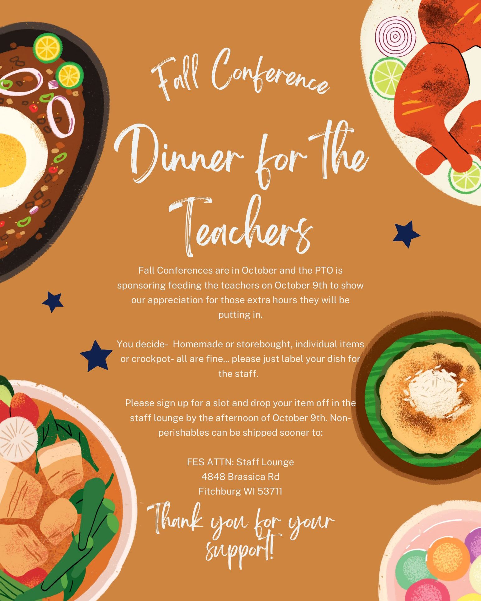 Forest - FES PTO is sponsoring feeding the teachers on October 9th to ...