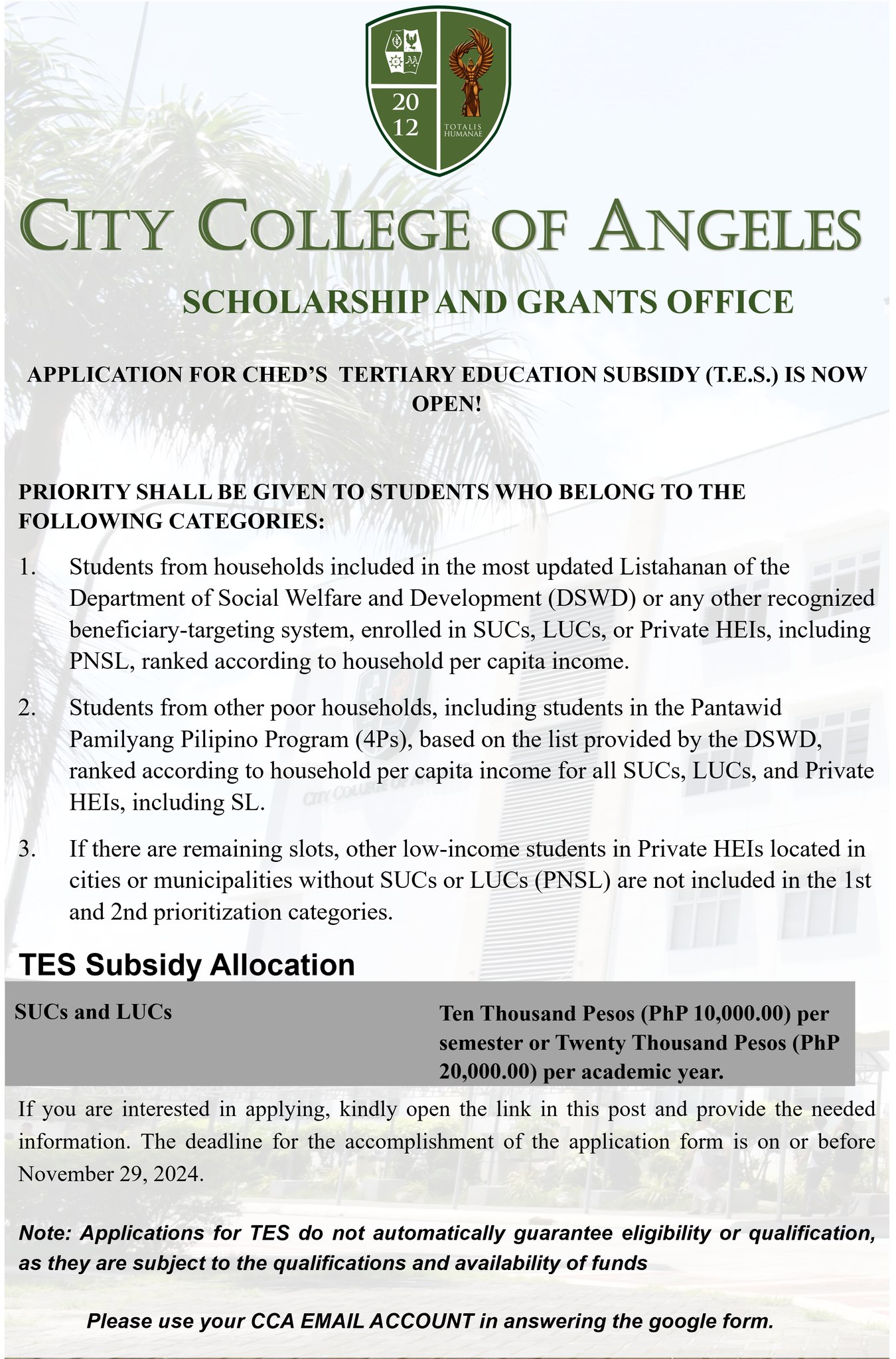 Application for... - CCA Admissions and Registrar's Office | Facebook
