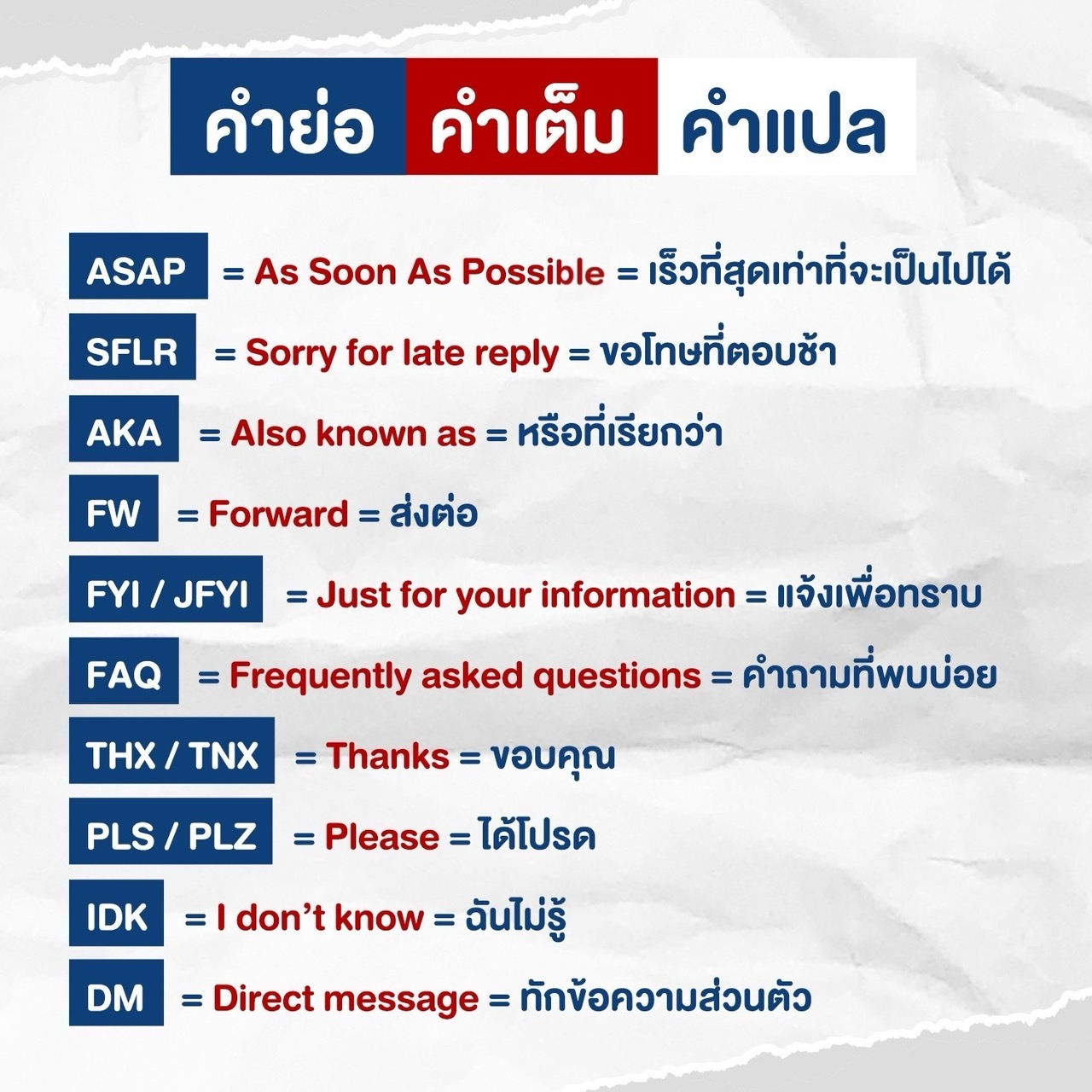 Sale - ASAP = As Soon As Possible = เร็วที่สุดเท่าที่จะเป็นไปได้ SFLR ...