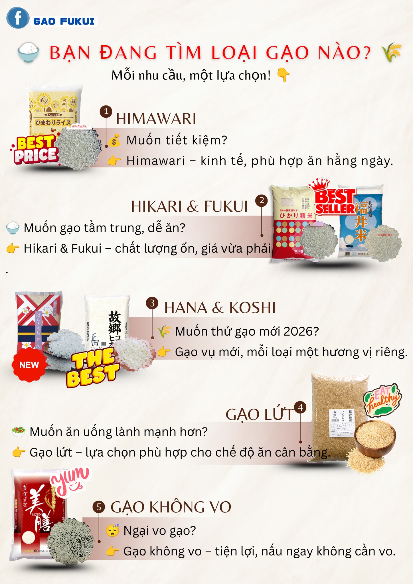 Gạo - Gạo Fukui- Gạo Nhật ngon,rẻ dành cho người Việt