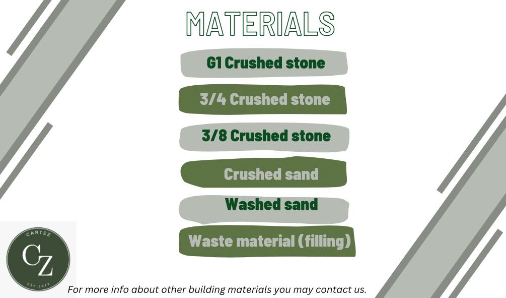 CarTez - We DELIVER Aggregates! SAND AND GRAVEL! 1. Washed Sand 2. 3/4 ...