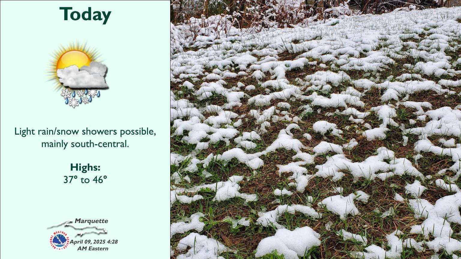 US - Light rain/snow showers are possible today, mainly across the ...