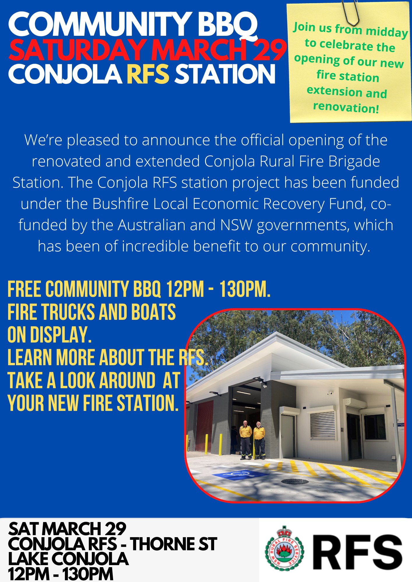 NSW RFS - Shoalhaven - CONJOLA RURAL FIRE BRIGADE - COMMUNITY BBQ We ...