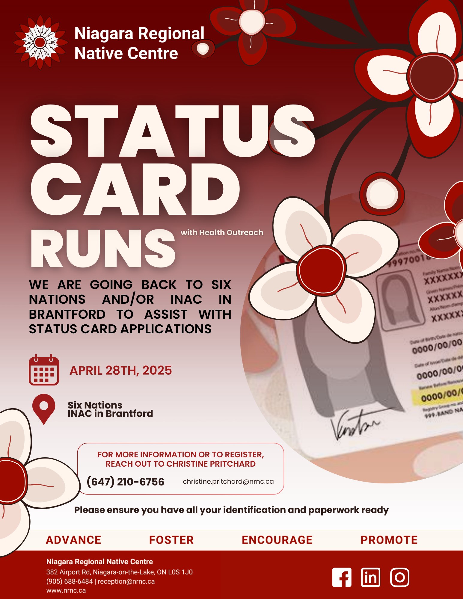 Niagara - 🚗 Status Card Run Reminder 🚗 📅 Date: April 28th We’re heading ...