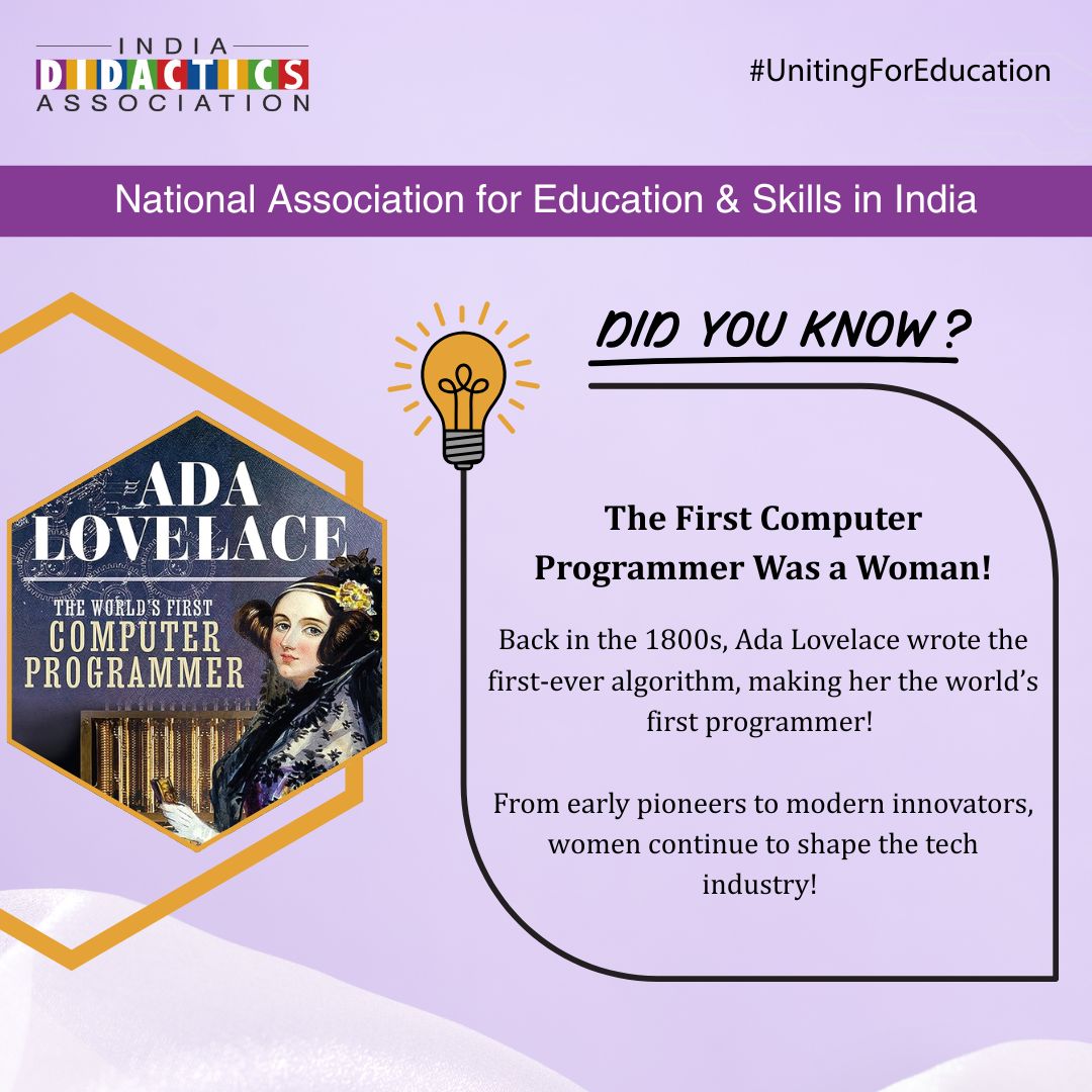 India - Did You Know? 💡 The First Computer Programmer Was a Woman! 👩‍💻 ...