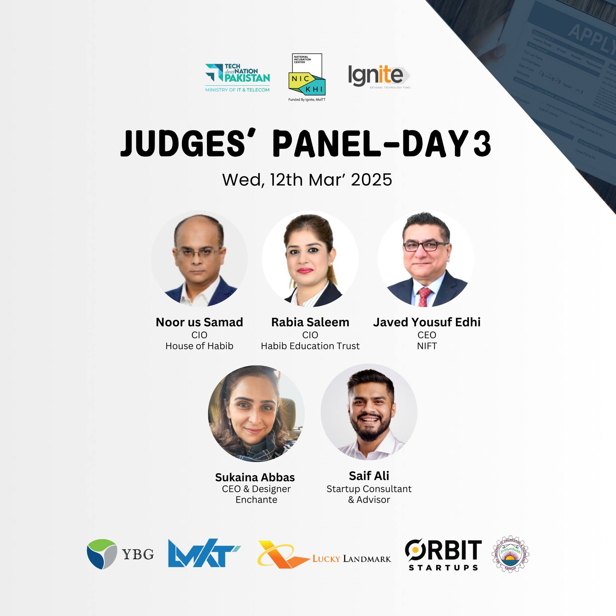 National - Meet the Esteemed Judges for #Day3 of #NICKarachi’s # ...