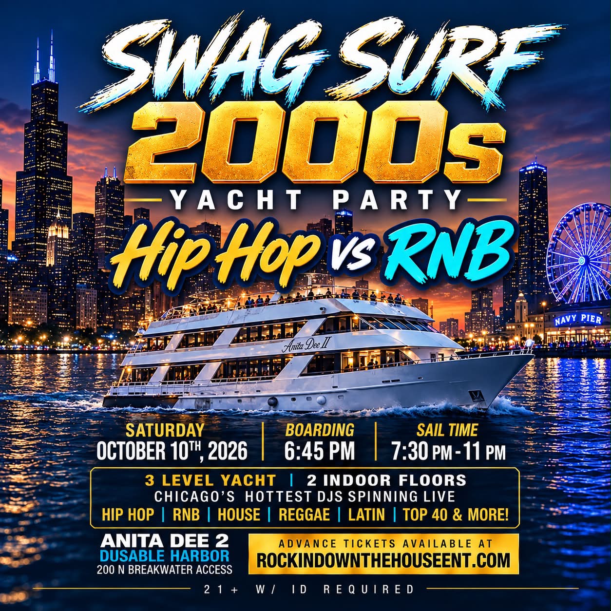 SWAG SURF 2000s Yacht Party: Hip Hop vs RNB in Chicago